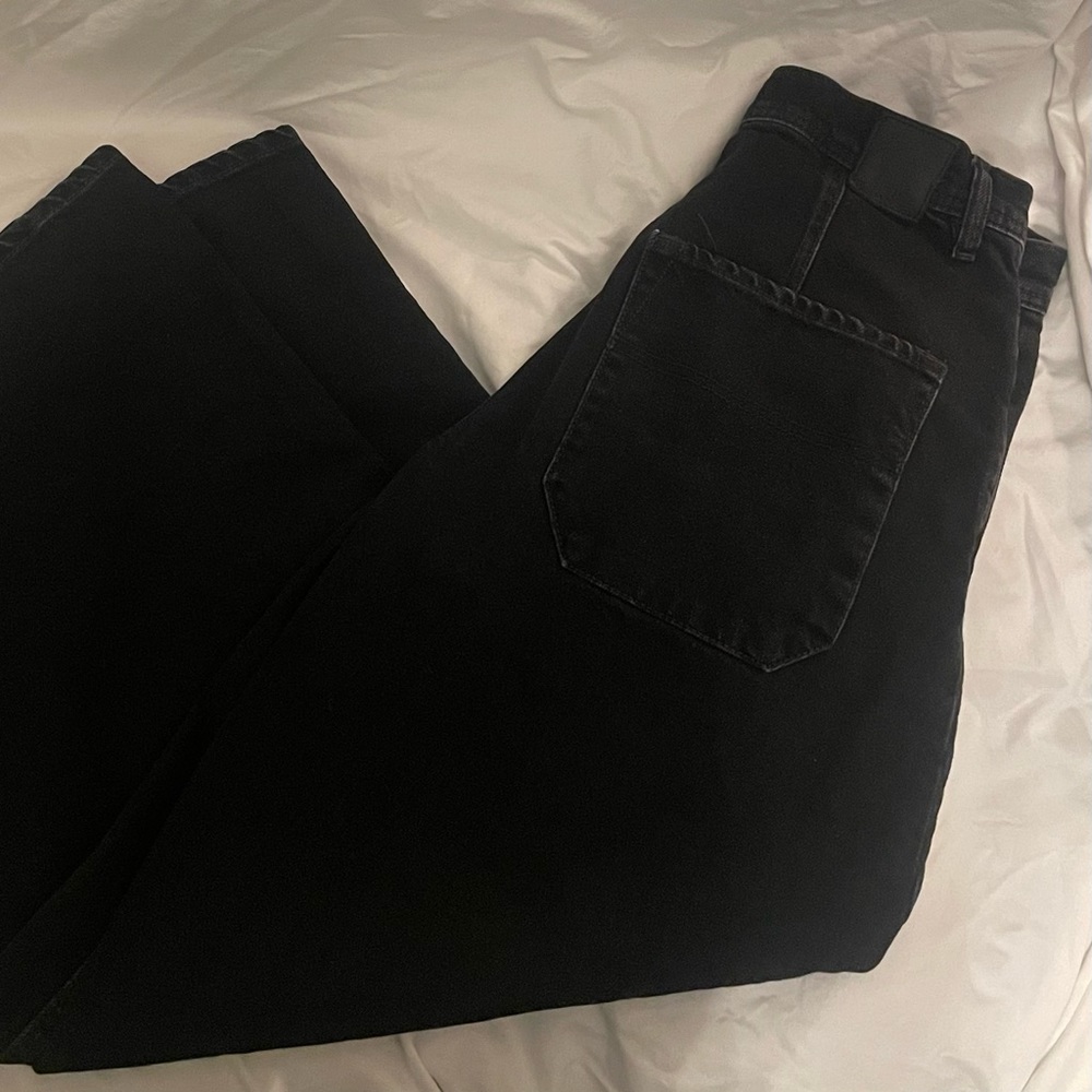 Free People Lanry Wide Leg Crop Jeans Black